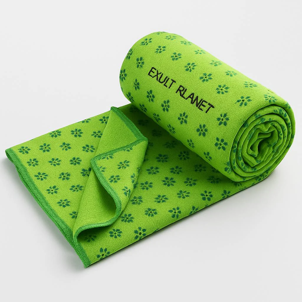 Eco-Friendly Microfiber Yoga Towel with Floral Design - Image 7