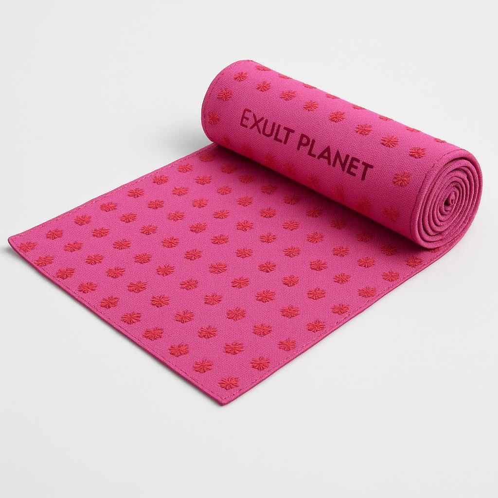 Eco-Friendly Microfiber Yoga Towel with Floral Design - Image 8