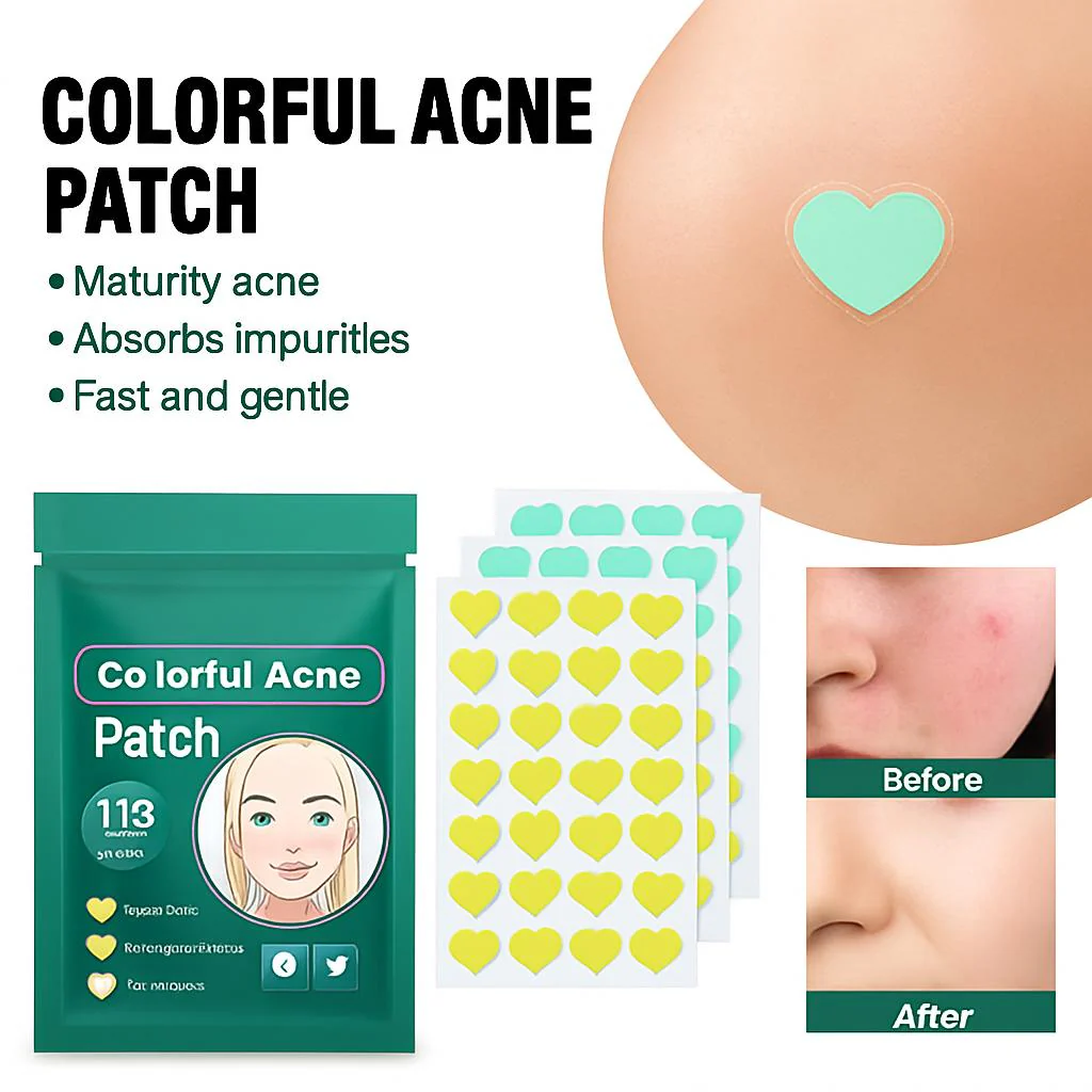 Heart-Shaped Colorful Acne Patches for Clear Skin - Image 3