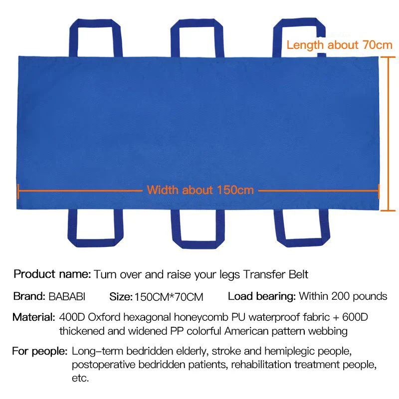 Elderly Disabled Transfer Belt Bed Nursing Shift Pad Turn Over Auxiliary Belt Bedridden Patient Transport Carrying Mobile Belt - Image 17