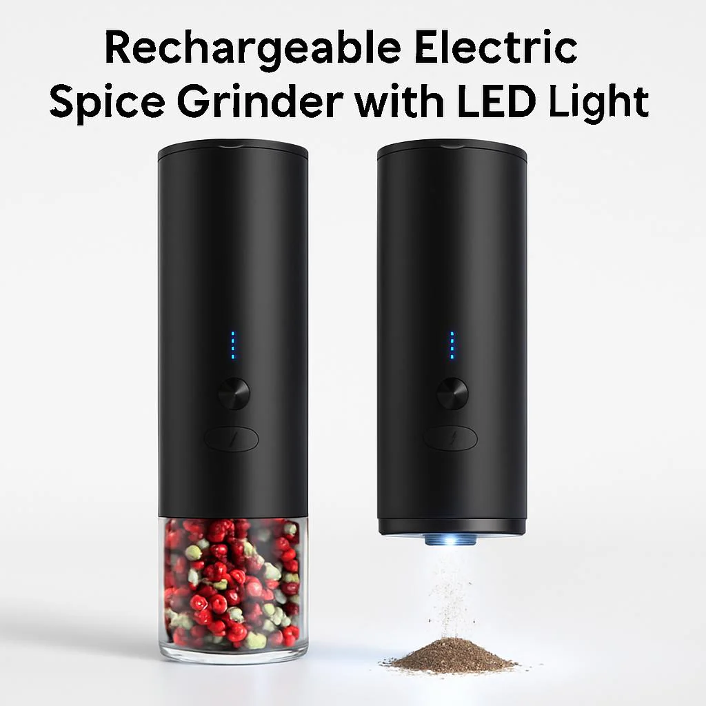 Rechargeable Electric Spice & Grain Grinder with LED Light - Image 4