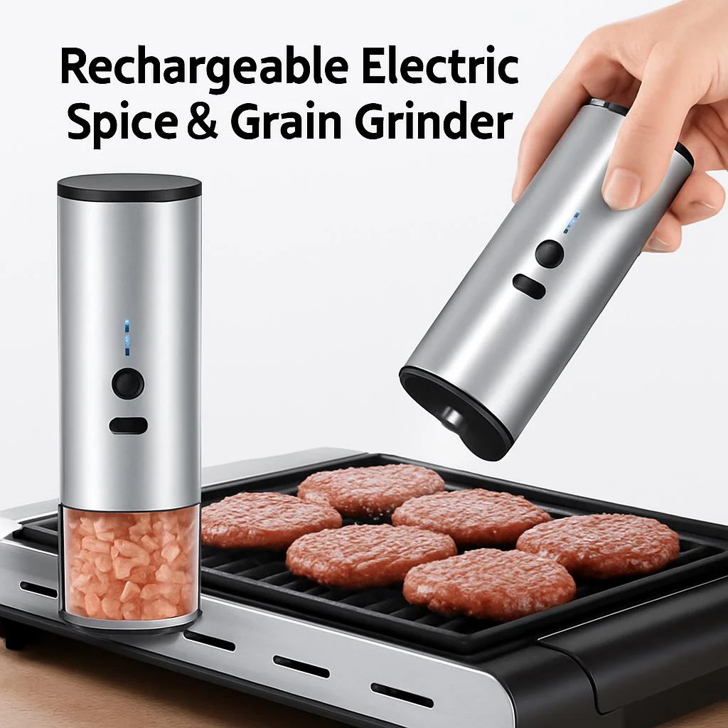 Rechargeable Electric Spice & Grain Grinder with LED Light - Image 7