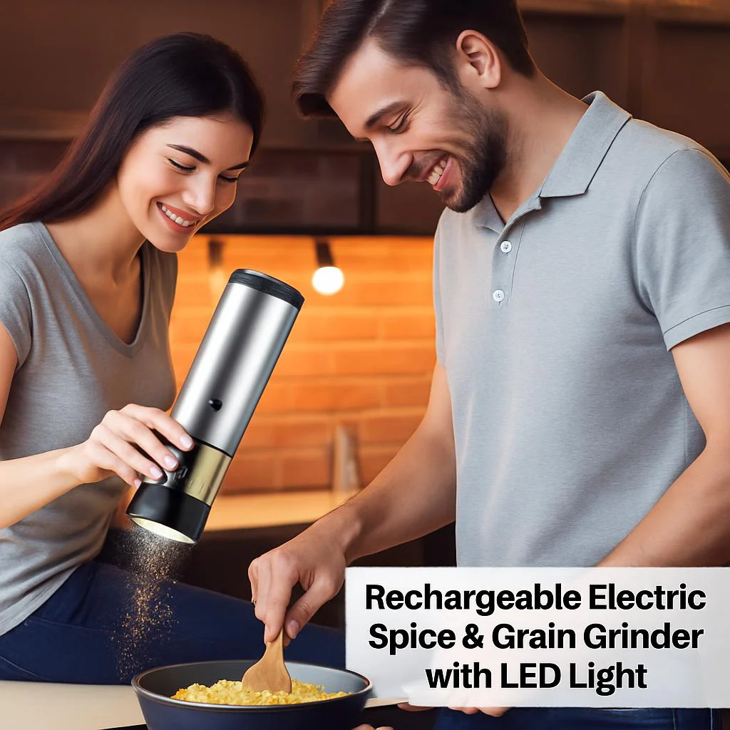 Rechargeable Electric Spice & Grain Grinder with LED Light - Image 8