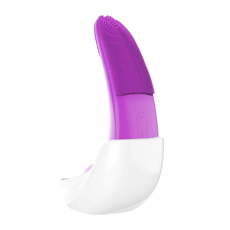 Eco-Friendly Electric Facial Cleansing Brush - Silicone Bristles, Rechargeable, Pink/Blue/Purple - Image 12