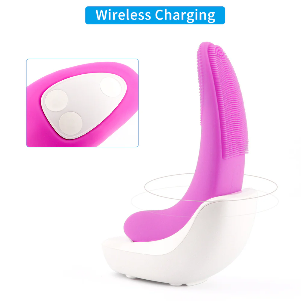 Eco-Friendly Electric Facial Cleansing Brush - Silicone Bristles, Rechargeable, Pink/Blue/Purple - Image 15