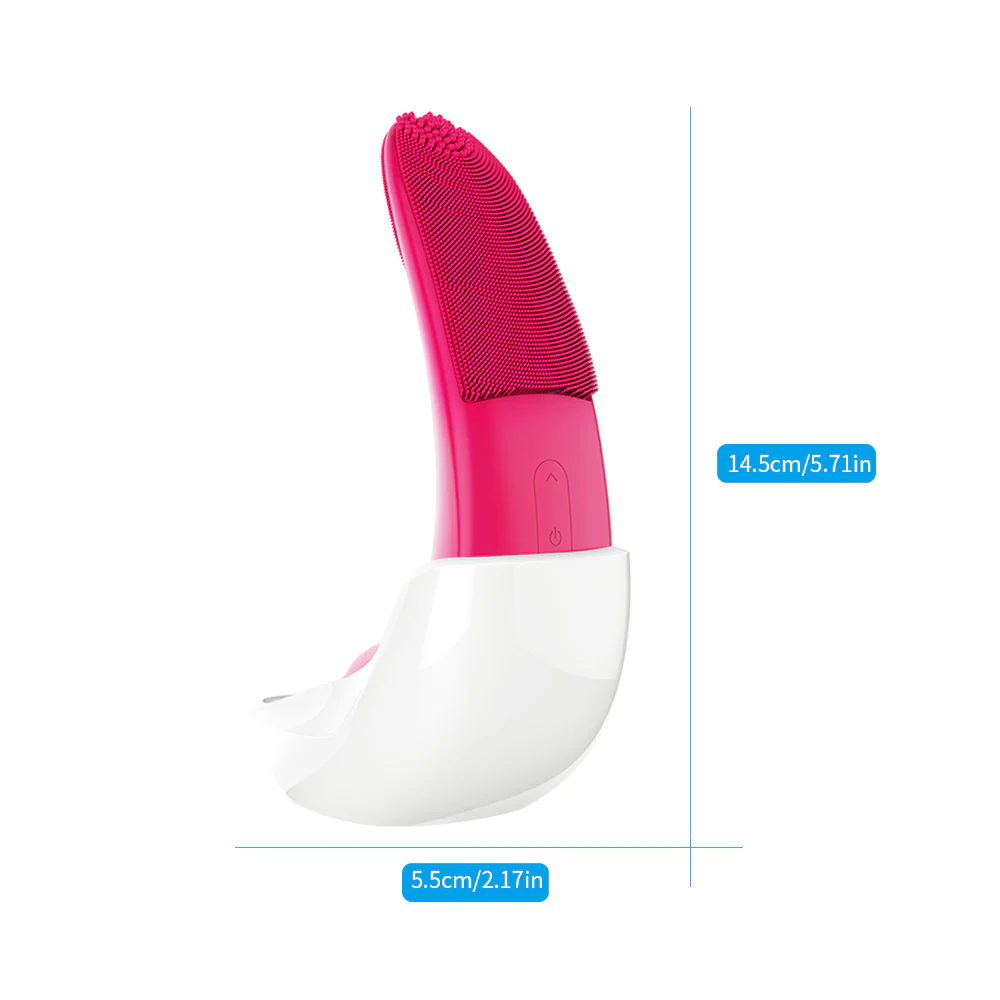 Eco-Friendly Electric Facial Cleansing Brush - Silicone Bristles, Rechargeable, Pink/Blue/Purple - Image 17