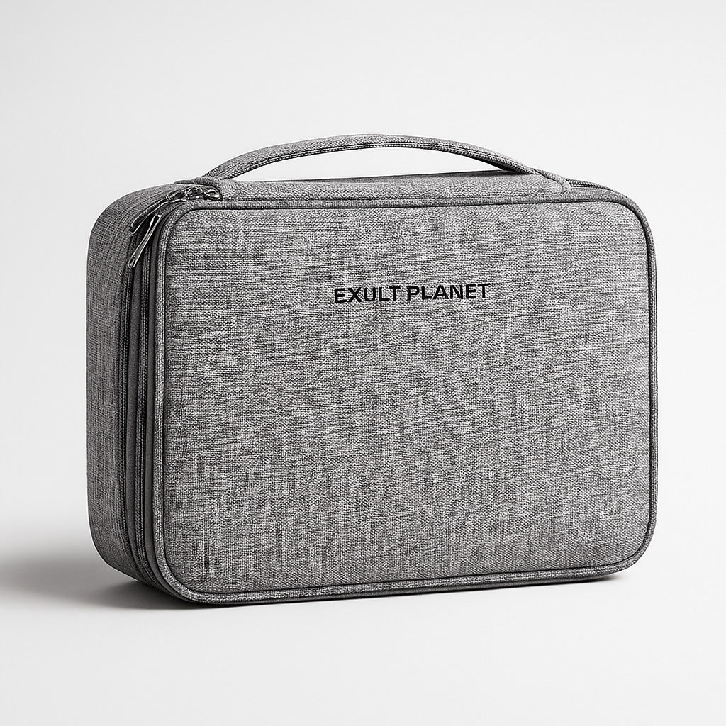 Eco-Friendly Gray Rectangular Cable Organizer Bag