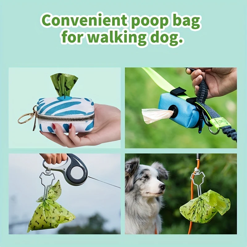Eco-Friendly Degradable Pet Waste Bags with Dispenser - Green & Black - Image 20