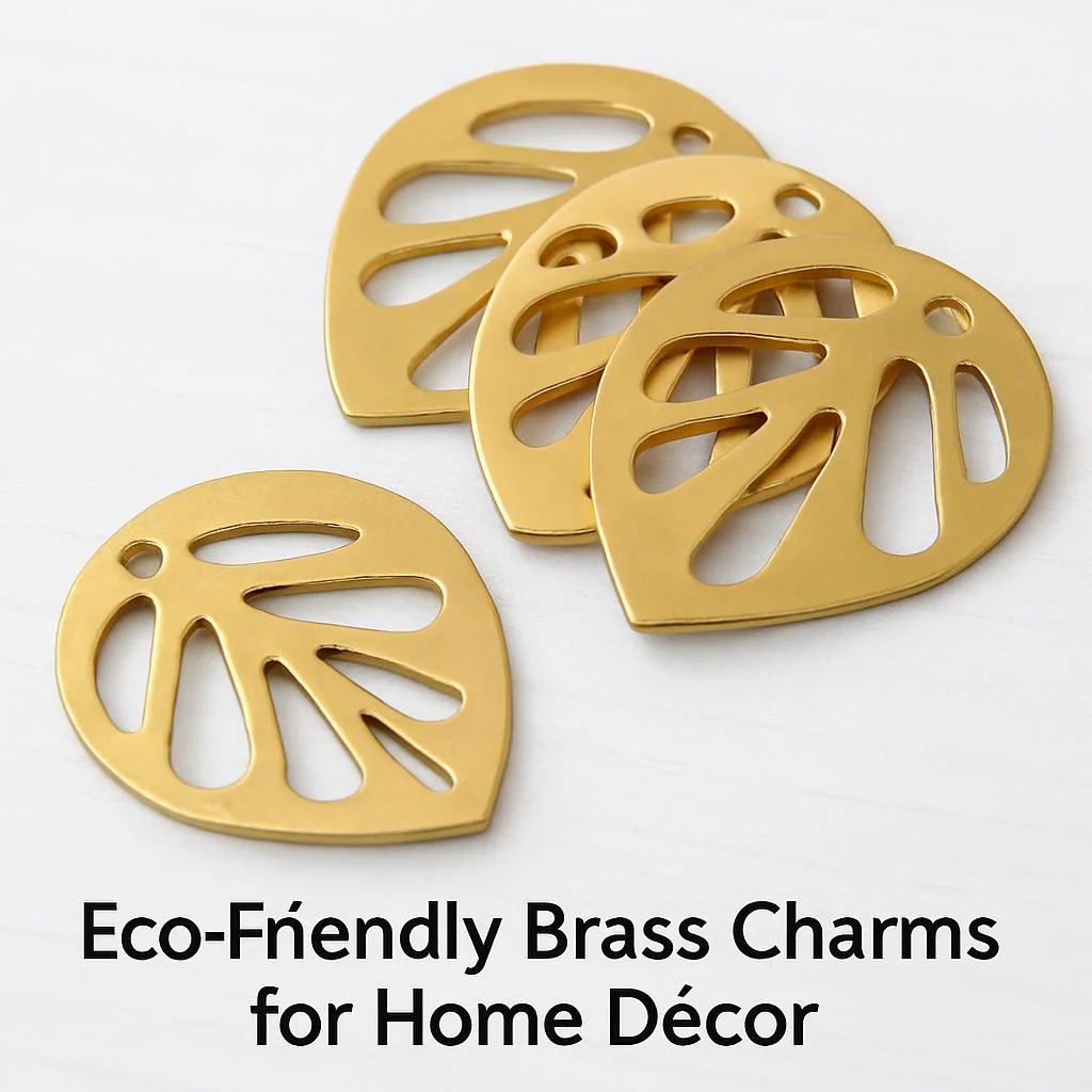 Eco-Friendly Brass Leaf Charms for Home Décor - Image 2