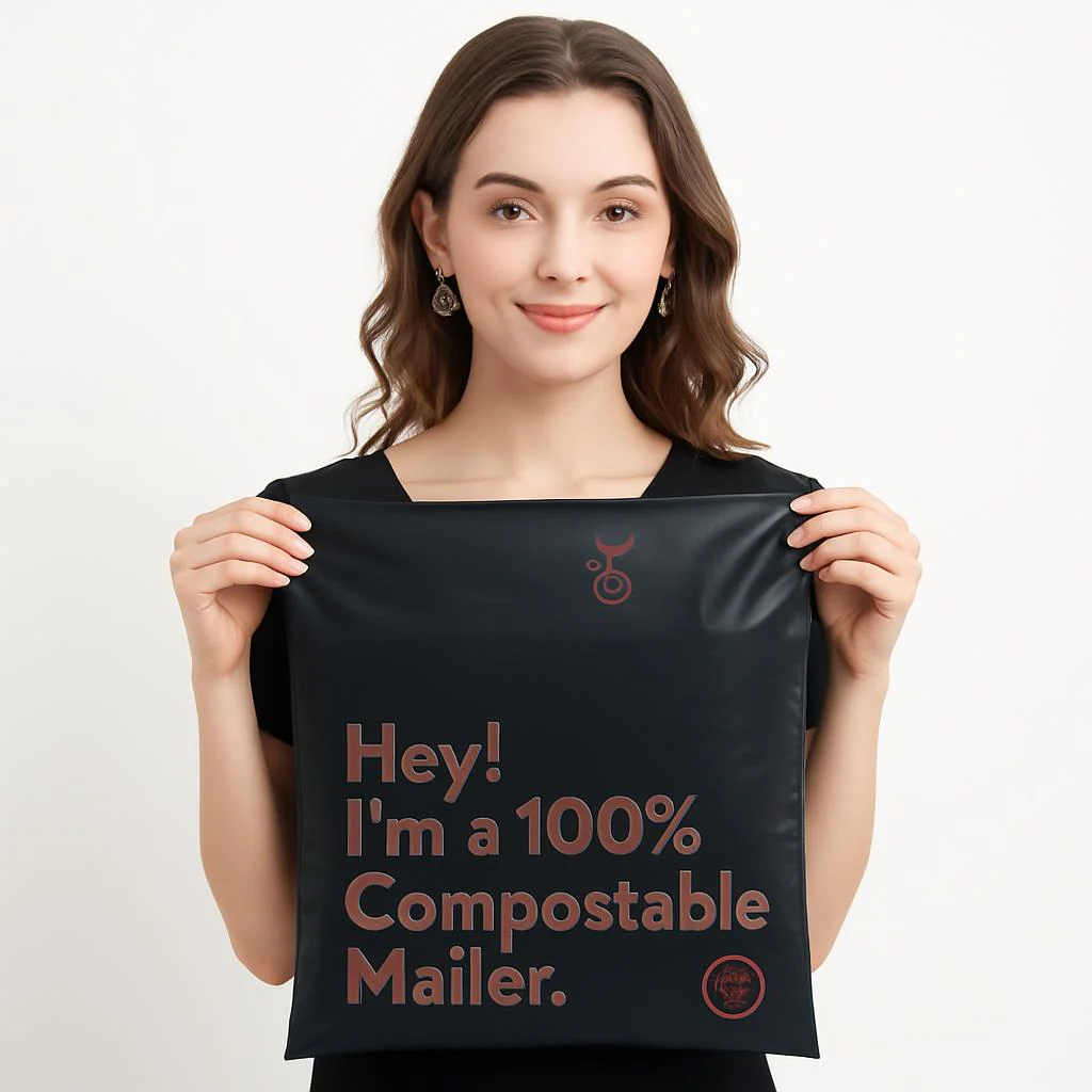 Eco-Friendly Compostable Mailer - Black, Biodegradable, Plastic-Free - Image 2