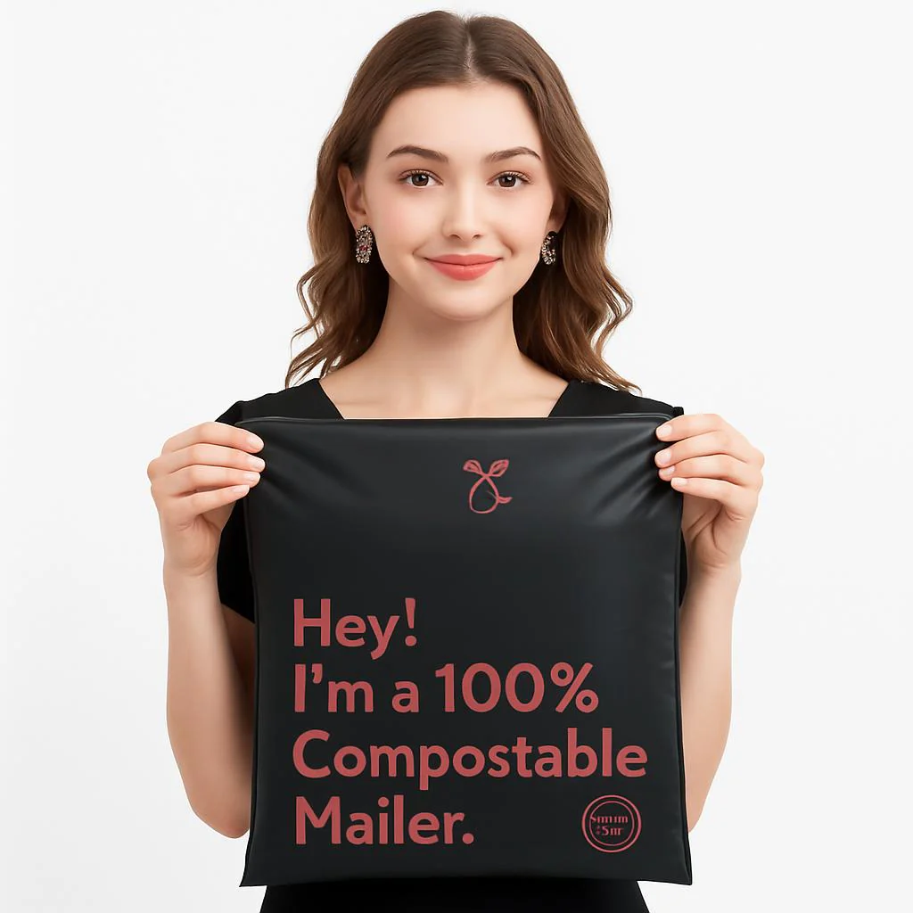 Eco-Friendly Compostable Mailer - Black, Biodegradable, Plastic-Free - Image 4