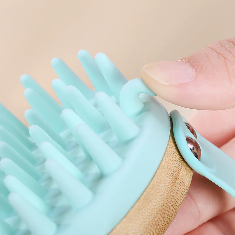 Eco-Friendly Bamboo Scalp Massager Brush for Relaxation and Wellness - Image 11