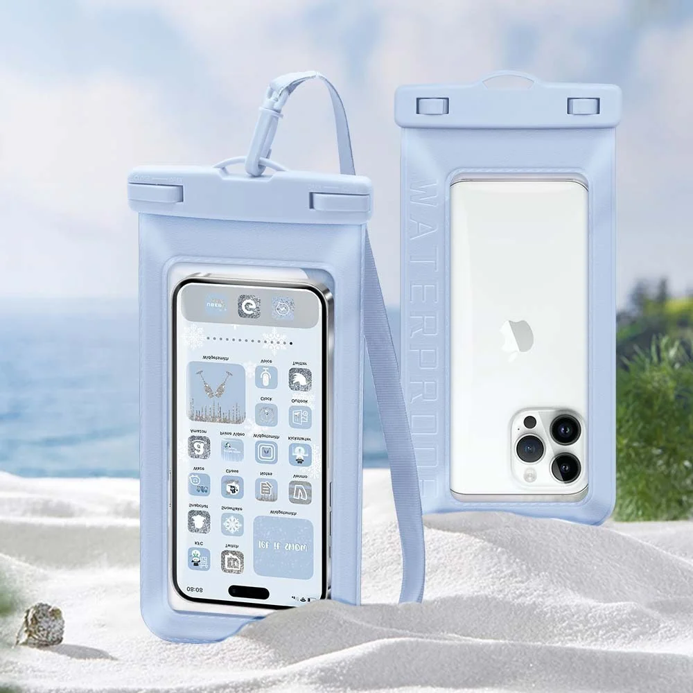 Waterproof Phone Pouch - Light Blue, Durable & Eco-Friendly - Image 12