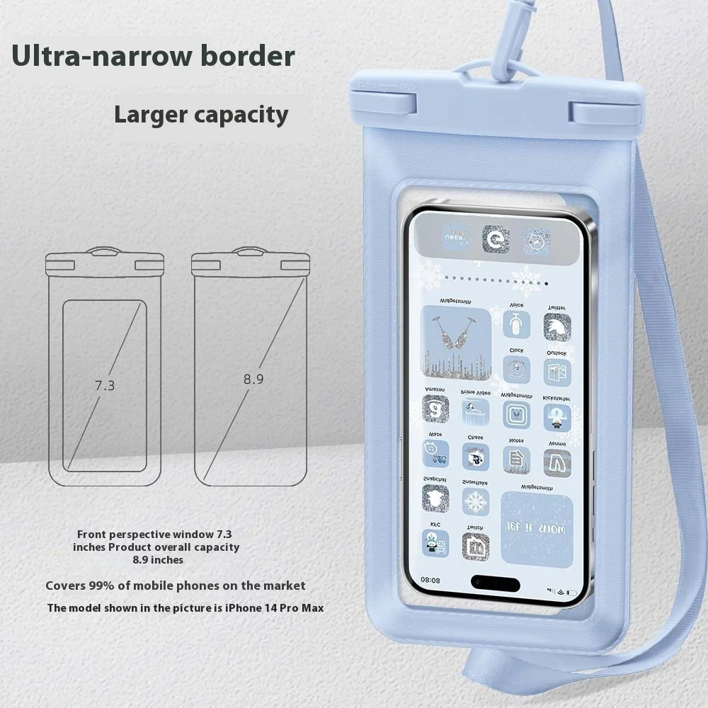 Waterproof Phone Pouch - Light Blue, Durable & Eco-Friendly - Image 13
