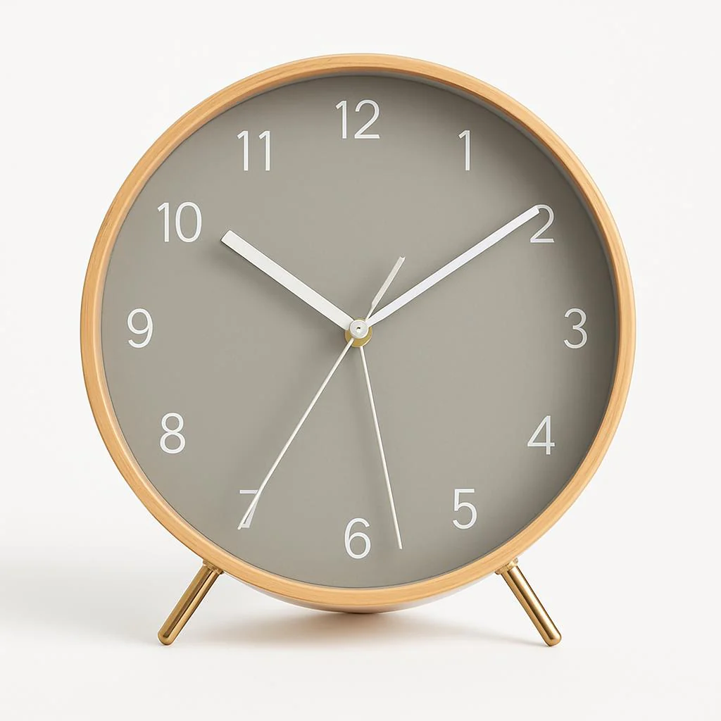 Eco-Friendly Minimalist Wood Quartz Table Clock - Image 2