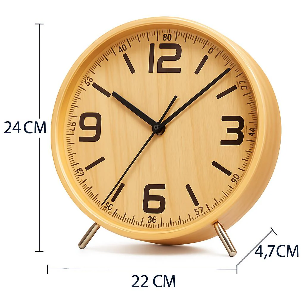 Eco-Friendly Minimalist Wood Quartz Table Clock - Image 3