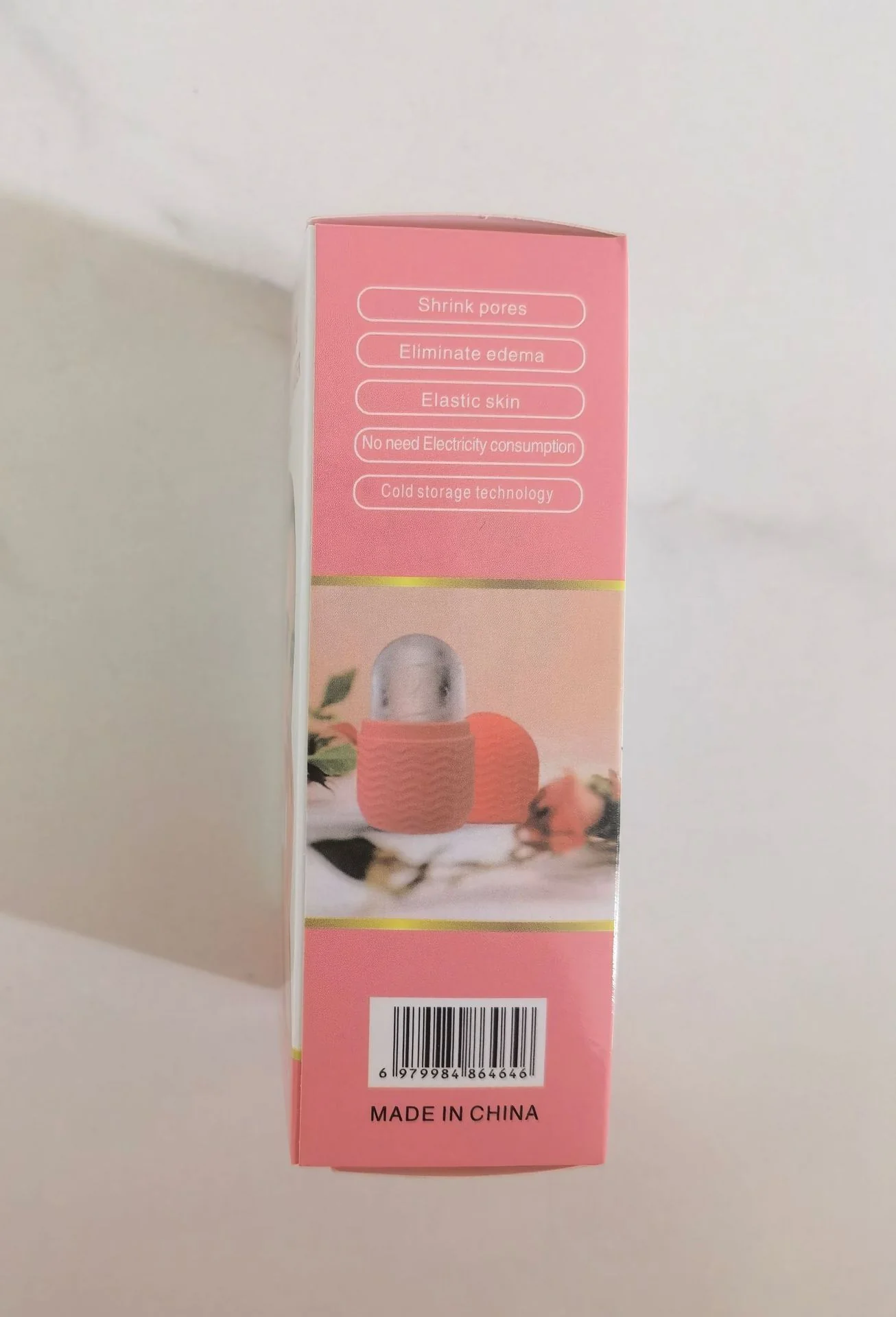 Pink Silicone Facial Ice Roller for Puffiness Reduction - Image 14