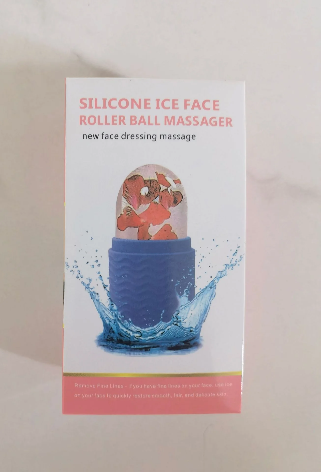 Pink Silicone Facial Ice Roller for Puffiness Reduction - Image 16