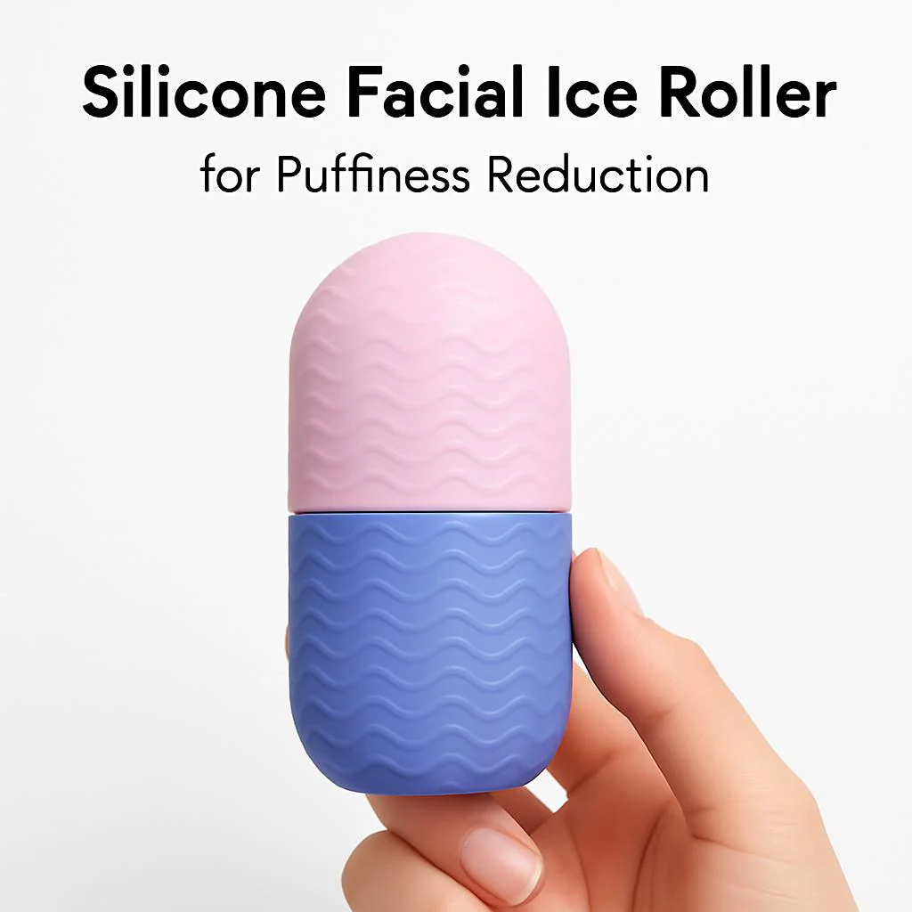Pink Silicone Facial Ice Roller for Puffiness Reduction - Image 7