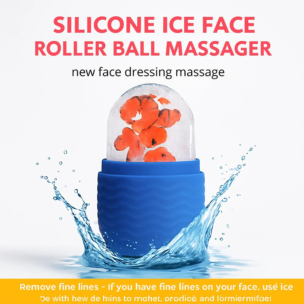 Pink Silicone Facial Ice Roller for Puffiness Reduction - Image 8