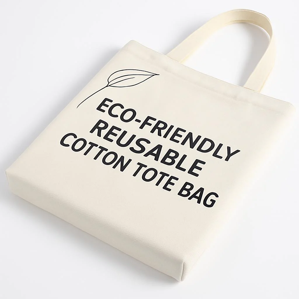 Eco-Friendly Reusable Cotton Tote Bag - Sustainable Shopping Solution - Image 5