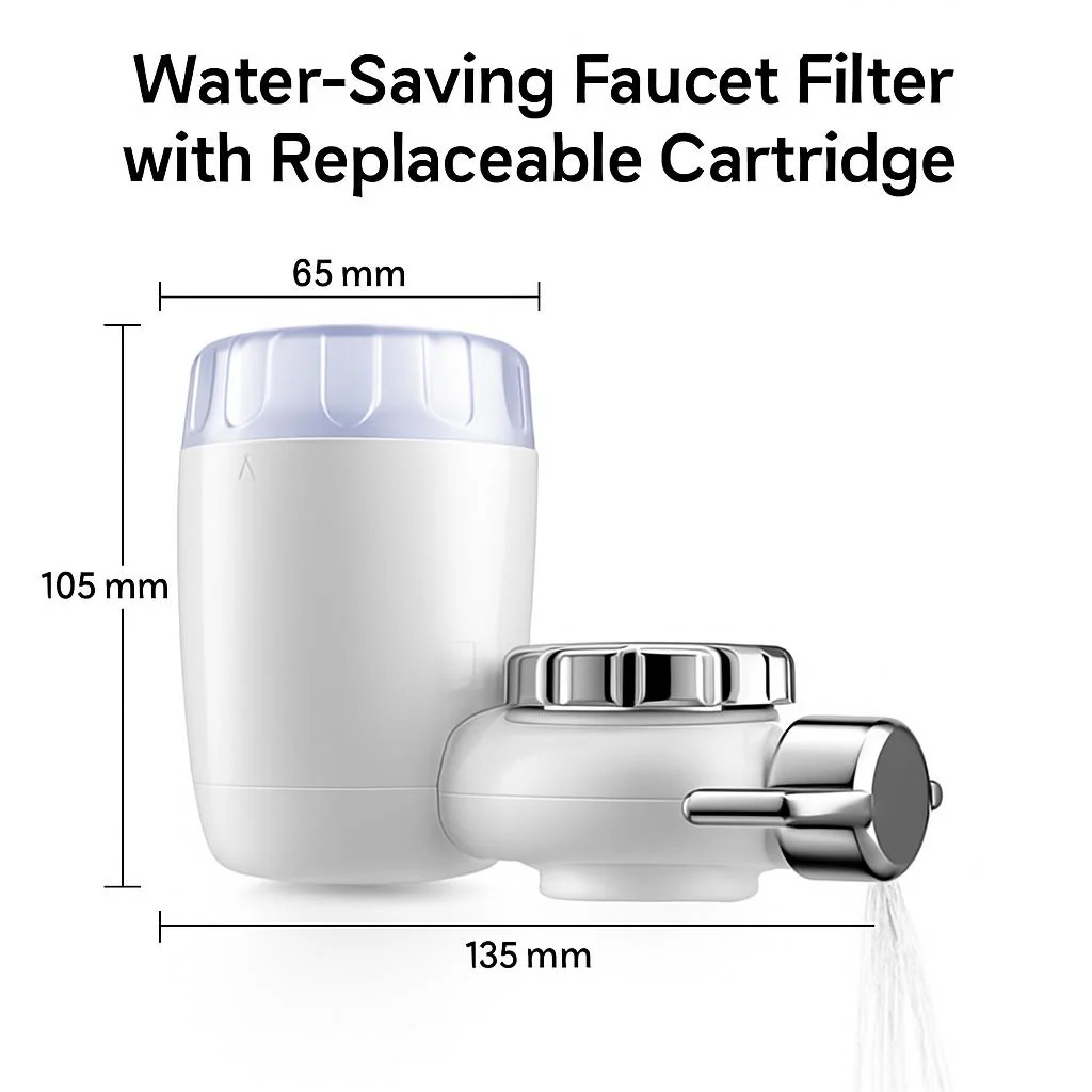 Water-Saving Faucet Filter with Replaceable Cartridge - Image 4