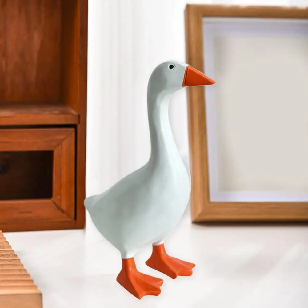 Figurines Goose Key Holder, Resin Goose Statue with Base for Key Hanger,Funny Keychain Hanging Rack for Home Office Table Decor - Image 11