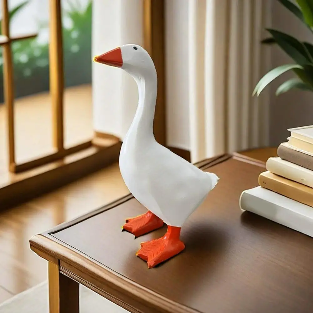 Figurines Goose Key Holder, Resin Goose Statue with Base for Key Hanger,Funny Keychain Hanging Rack for Home Office Table Decor - Image 12