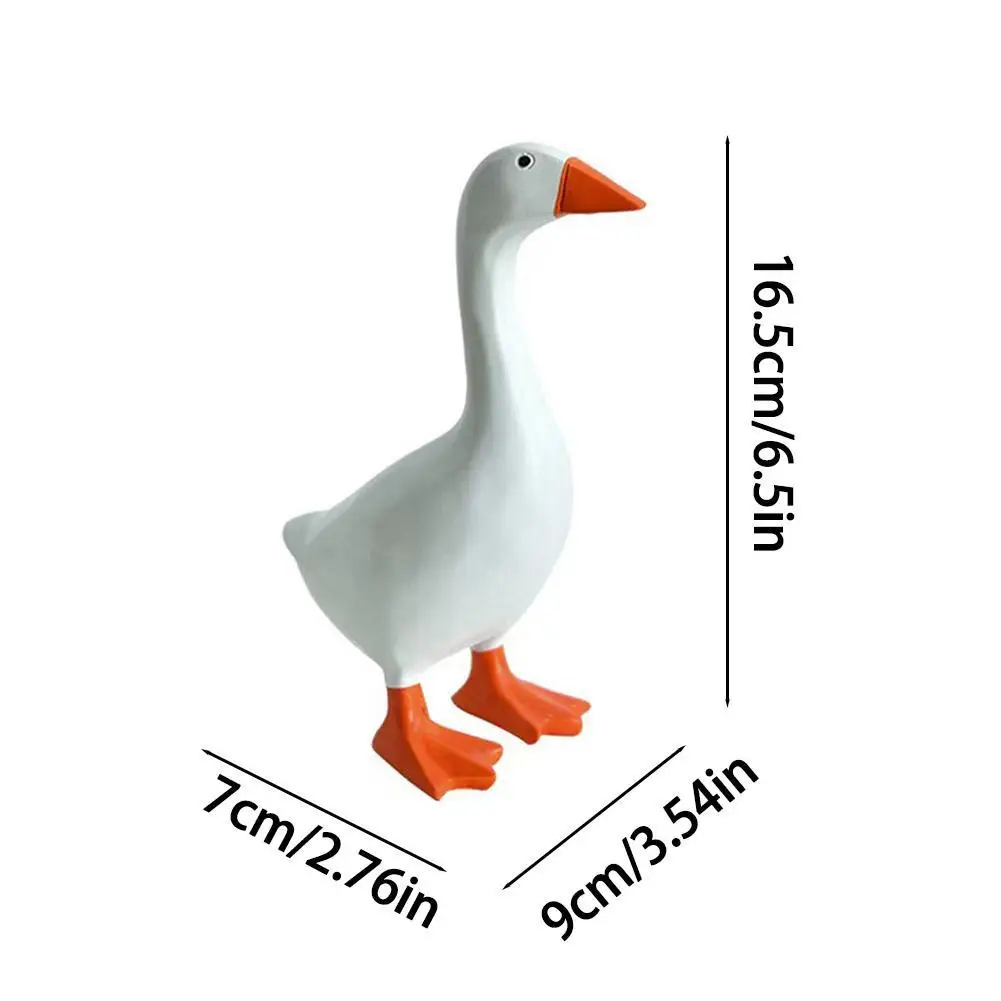 Figurines Goose Key Holder, Resin Goose Statue with Base for Key Hanger,Funny Keychain Hanging Rack for Home Office Table Decor - Image 16