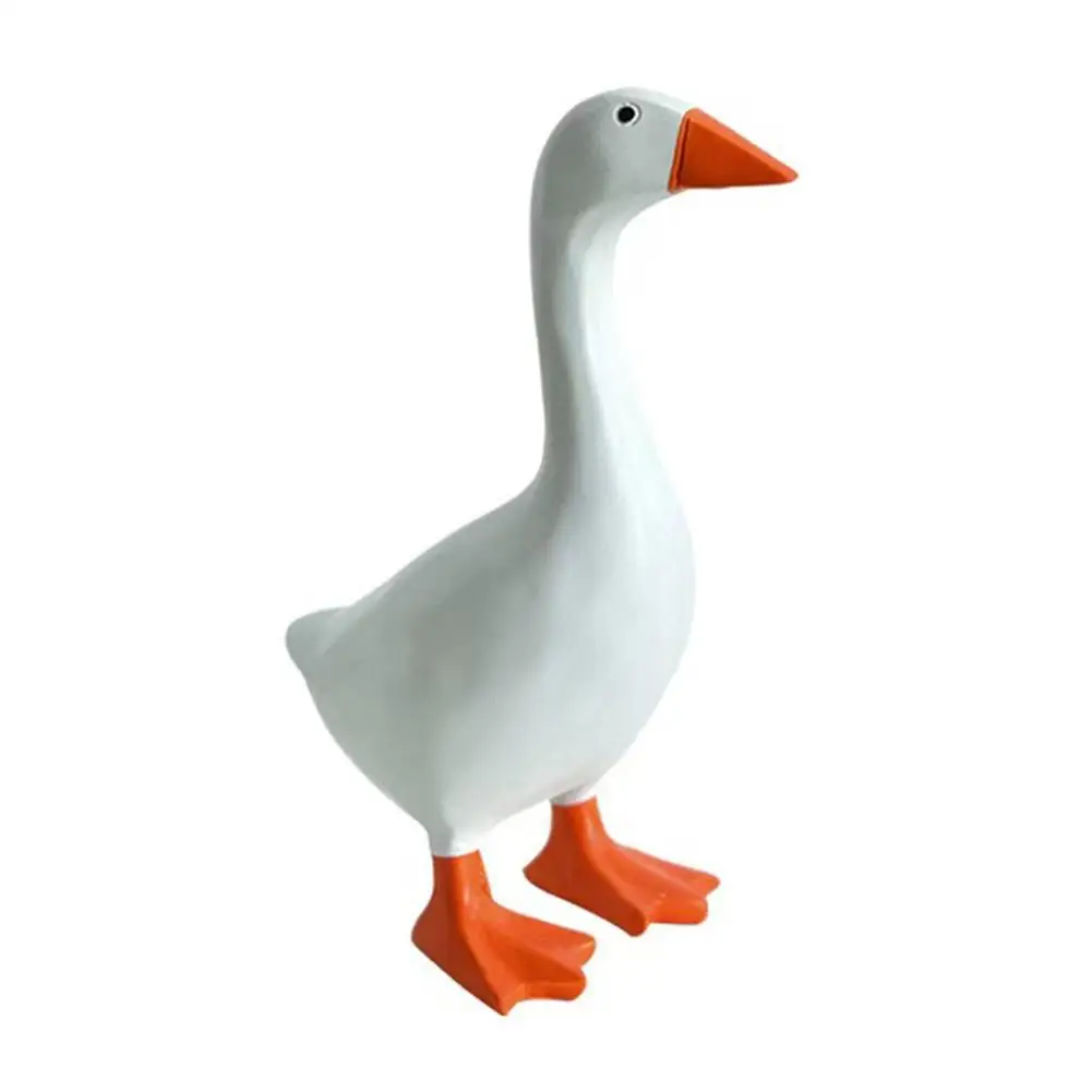 Figurines Goose Key Holder, Resin Goose Statue with Base for Key Hanger,Funny Keychain Hanging Rack for Home Office Table Decor - Image 17