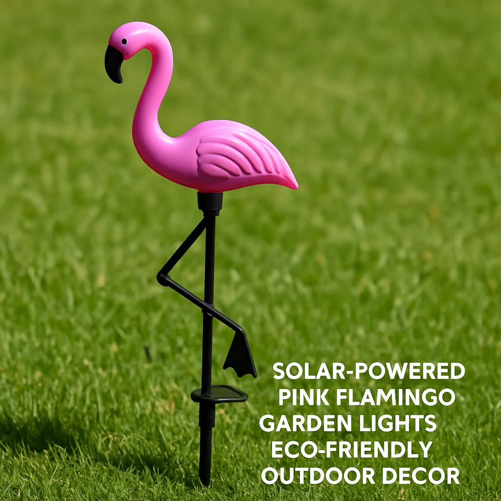 Solar-Powered Pink Flamingo Garden Lights - Eco-Friendly Outdoor Décor - Image 3