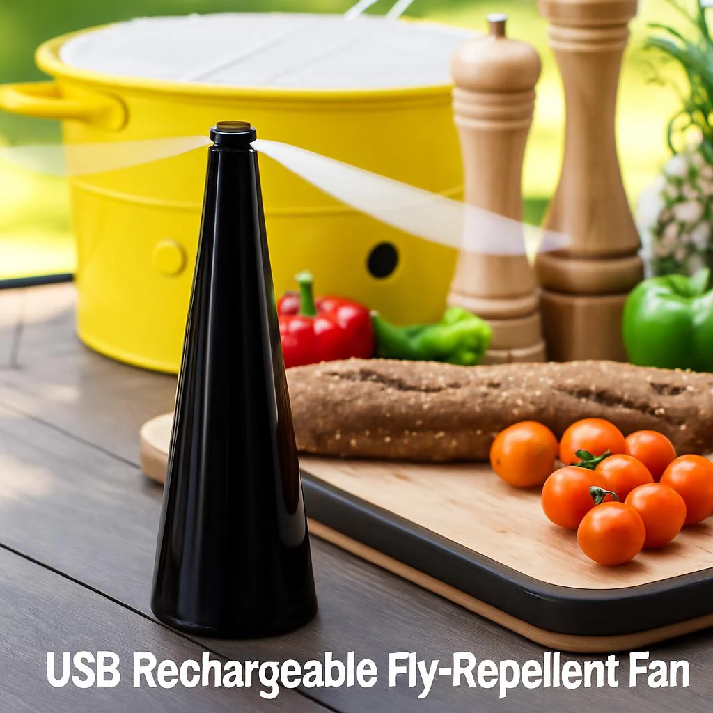 Whisper-Quiet USB Rechargeable Fly-Repellent Fan for Eco-Friendly Pest Control - Image 2