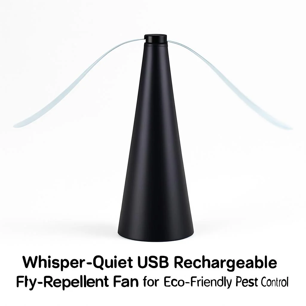 Whisper-Quiet USB Rechargeable Fly-Repellent Fan for Eco-Friendly Pest Control - Image 3