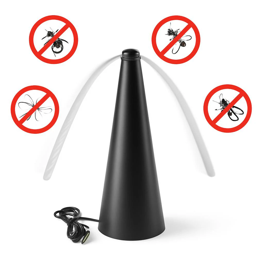 Whisper-Quiet USB Rechargeable Fly-Repellent Fan for Eco-Friendly Pest Control - Image 5