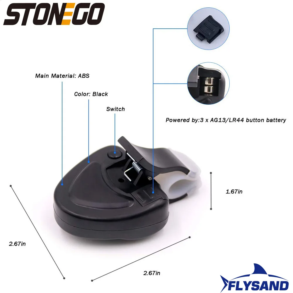 FLYSAND Fishing Fish Bite Alarm Electronic Buzzer on Fishing Rod with Loud Siren Daytime Night Indicator With Battery - Image 6