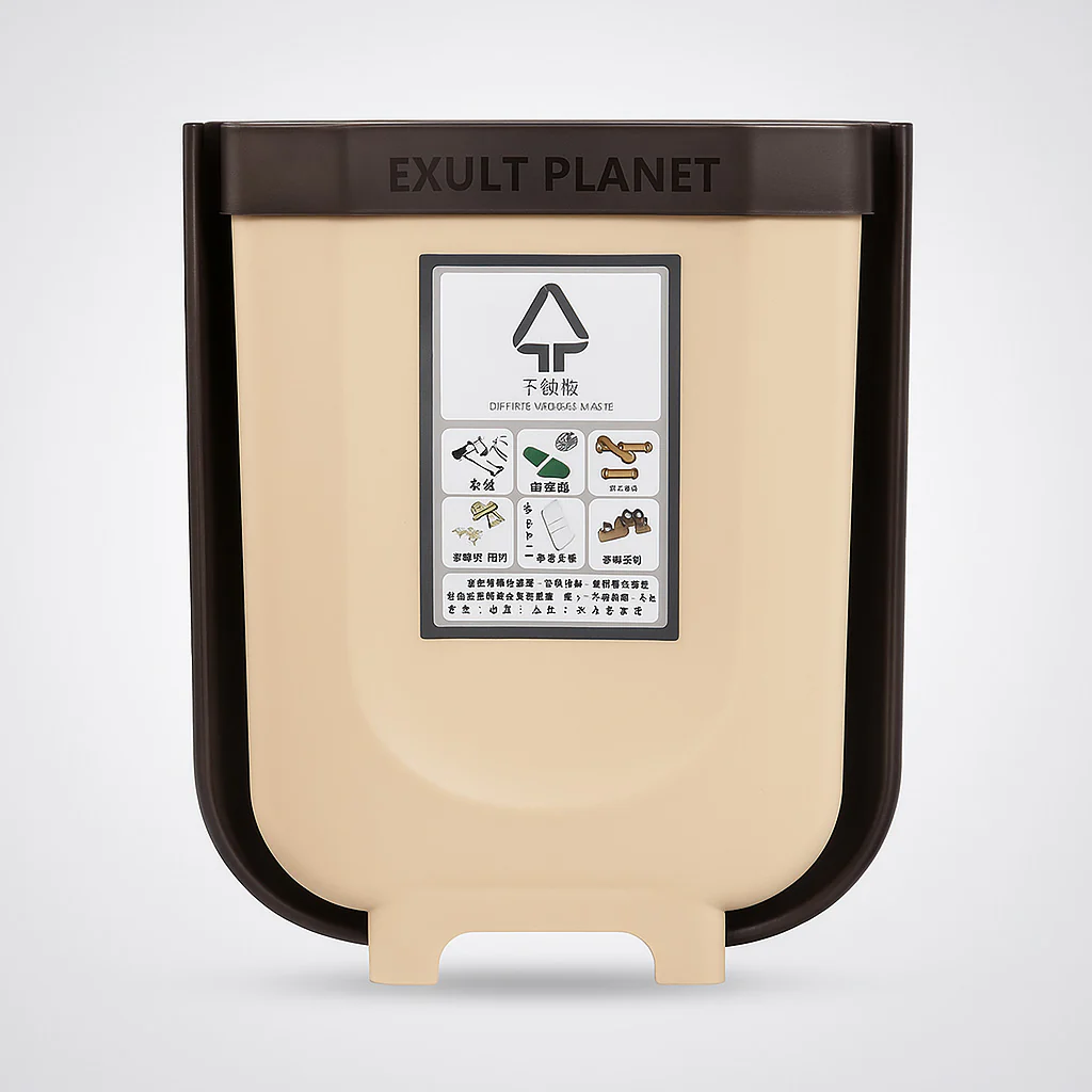 Collapsible Hanging Trash Bin for Kitchen Cabinets - Space-Saving & Eco-Friendly