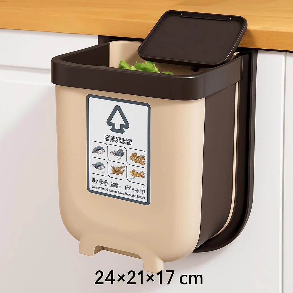 Collapsible Hanging Trash Bin for Kitchen Cabinets - Space-Saving & Eco-Friendly - Image 10