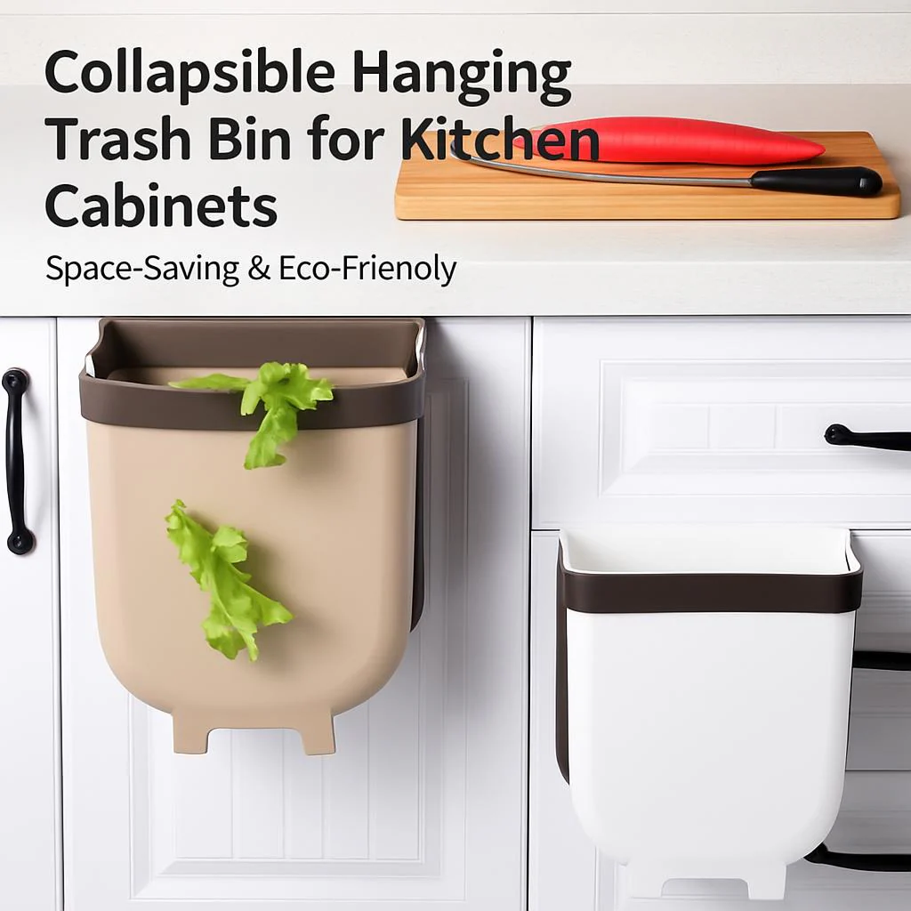 Collapsible Hanging Trash Bin for Kitchen Cabinets - Space-Saving & Eco-Friendly - Image 2