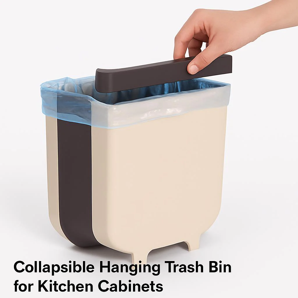 Collapsible Hanging Trash Bin for Kitchen Cabinets - Space-Saving & Eco-Friendly - Image 3