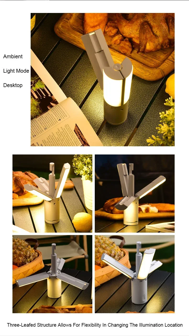 Folding Outdoor Camping Lamp Rechargeable Emergency Lamp High Capacity Lighting Torch Portable Tent Hanging Light Lantern - Image 15