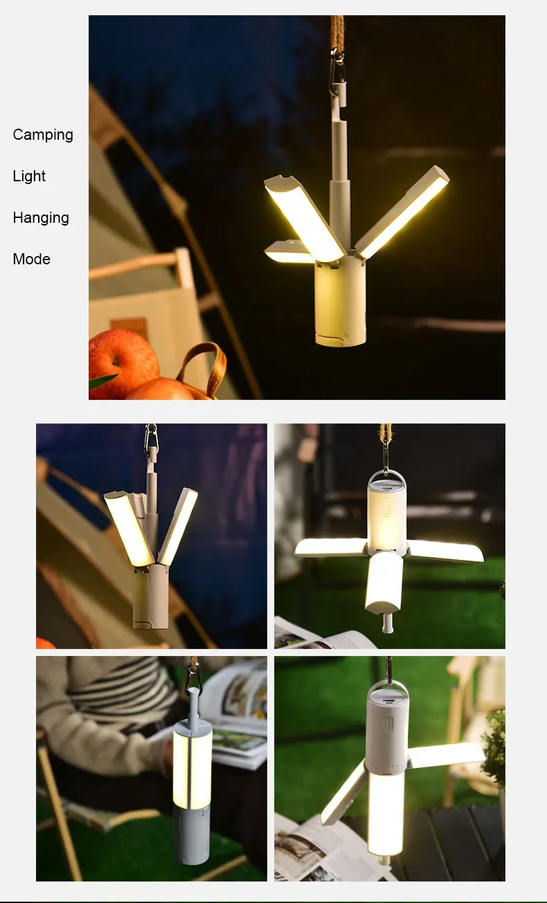Folding Outdoor Camping Lamp Rechargeable Emergency Lamp High Capacity Lighting Torch Portable Tent Hanging Light Lantern - Image 16