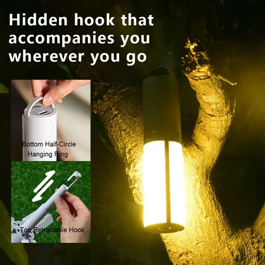 Folding Outdoor Camping Lamp Rechargeable Emergency Lamp High Capacity Lighting Torch Portable Tent Hanging Light Lantern - Image 2