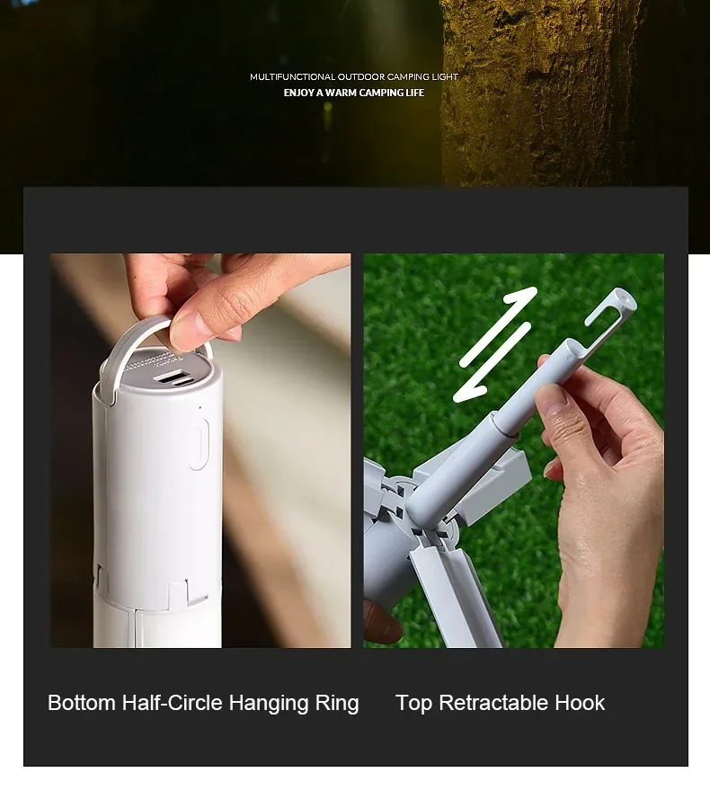 Folding Outdoor Camping Lamp Rechargeable Emergency Lamp High Capacity Lighting Torch Portable Tent Hanging Light Lantern - Image 22
