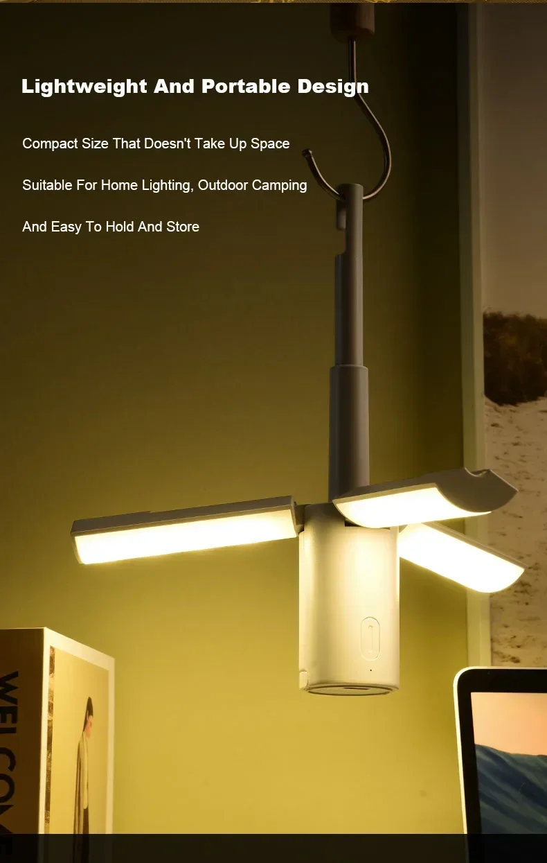 Folding Outdoor Camping Lamp Rechargeable Emergency Lamp High Capacity Lighting Torch Portable Tent Hanging Light Lantern - Image 24