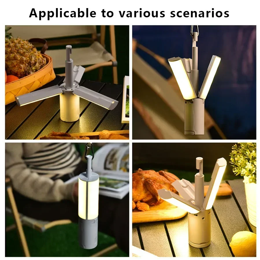 Folding Outdoor Camping Lamp Rechargeable Emergency Lamp High Capacity Lighting Torch Portable Tent Hanging Light Lantern - Image 6