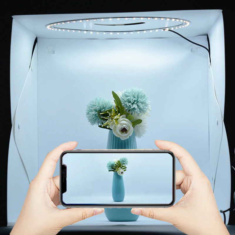 Portable Photo Studio Light Box with Multi-Colored Backdrops - Image 12