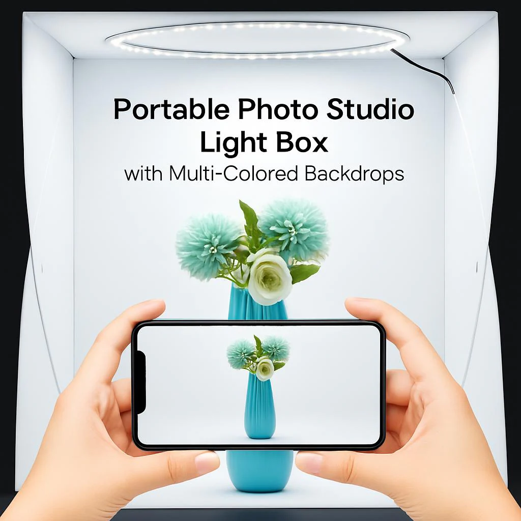 Portable Photo Studio Light Box with Multi-Colored Backdrops - Image 5