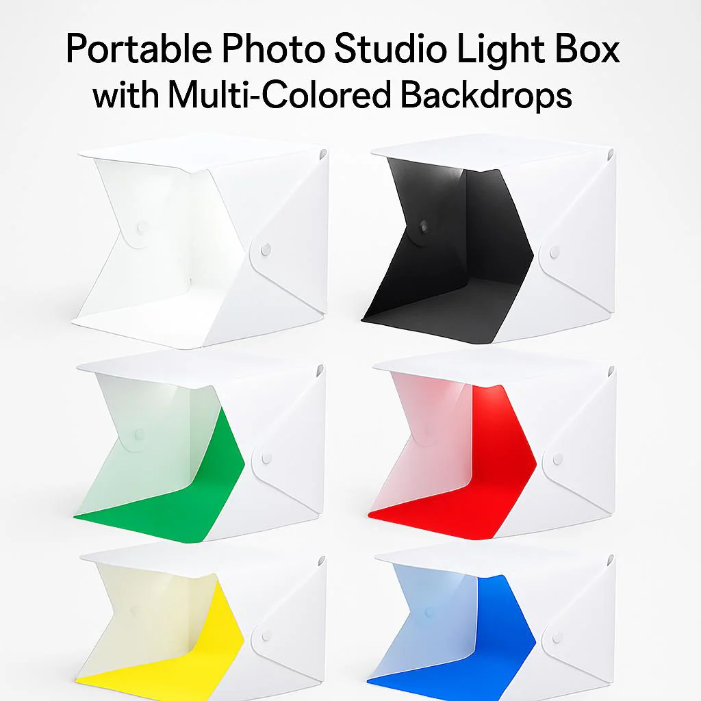 Portable Photo Studio Light Box with Multi-Colored Backdrops - Image 6