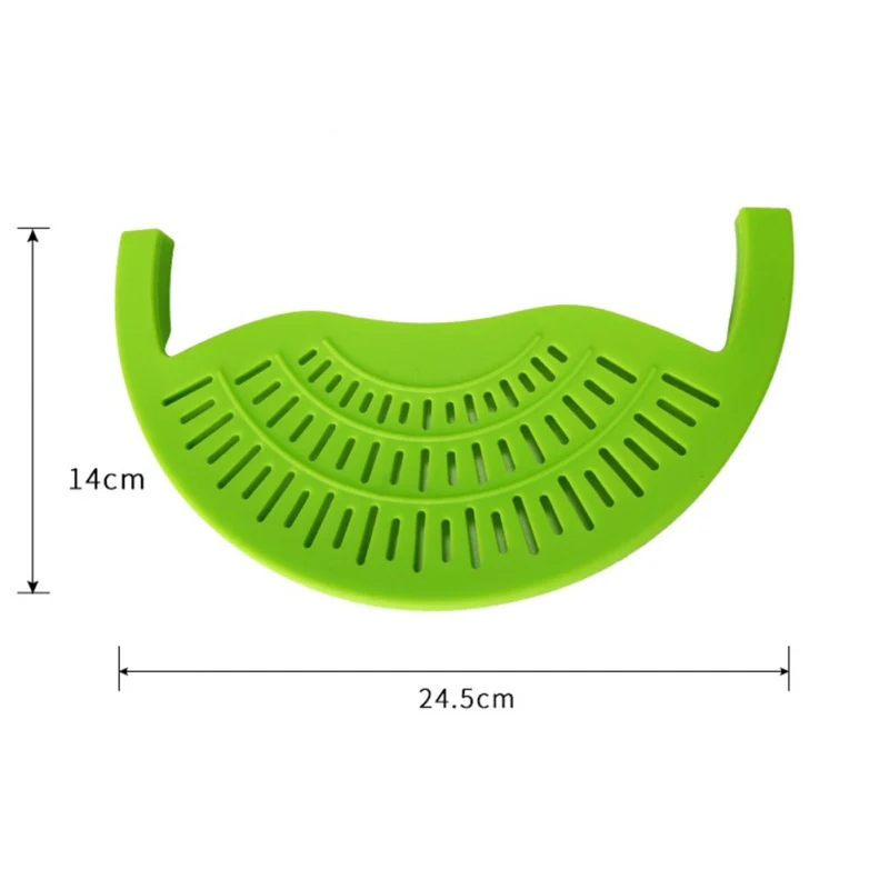 Eco-Friendly Clip-On Pot Strainer - Green Silicone Kitchen Tool - Image 17