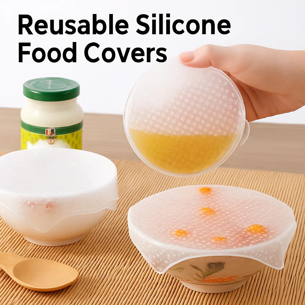 Reusable Silicone Food Covers - Eco-Friendly Stretchable Bowl Lids - Image 5